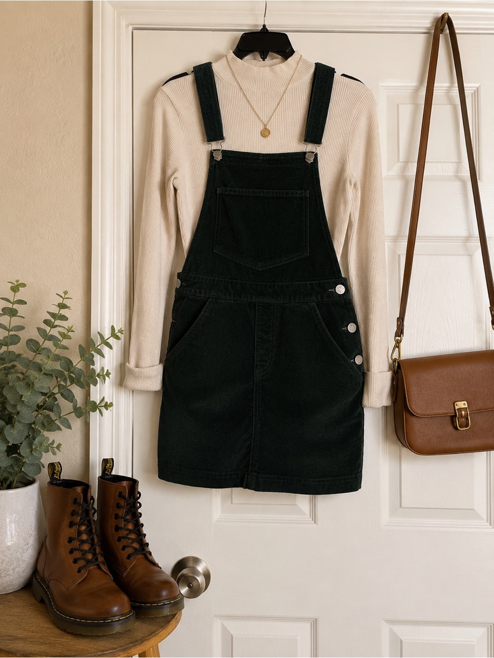 Urban Outfitters Hunter Green Suede-Look Skirt overalls
